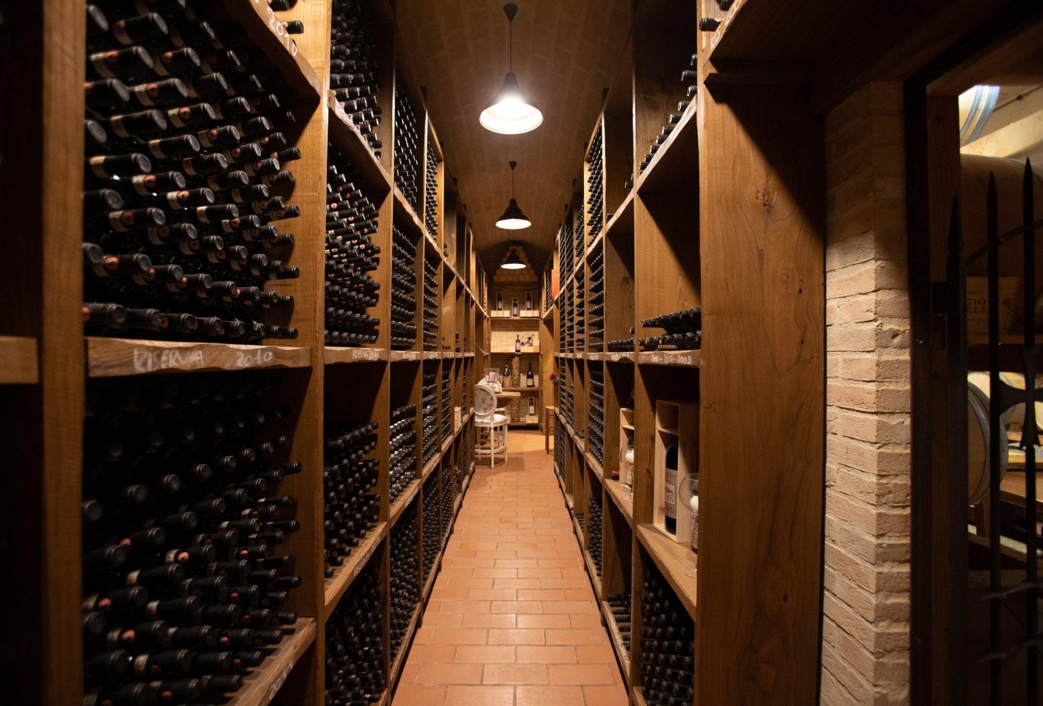 A wine cellar corridor